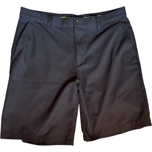 IZOD Golf Performance Shorts Size 34  Black Flat Front Moisture Wicking - Picture 1 of 4